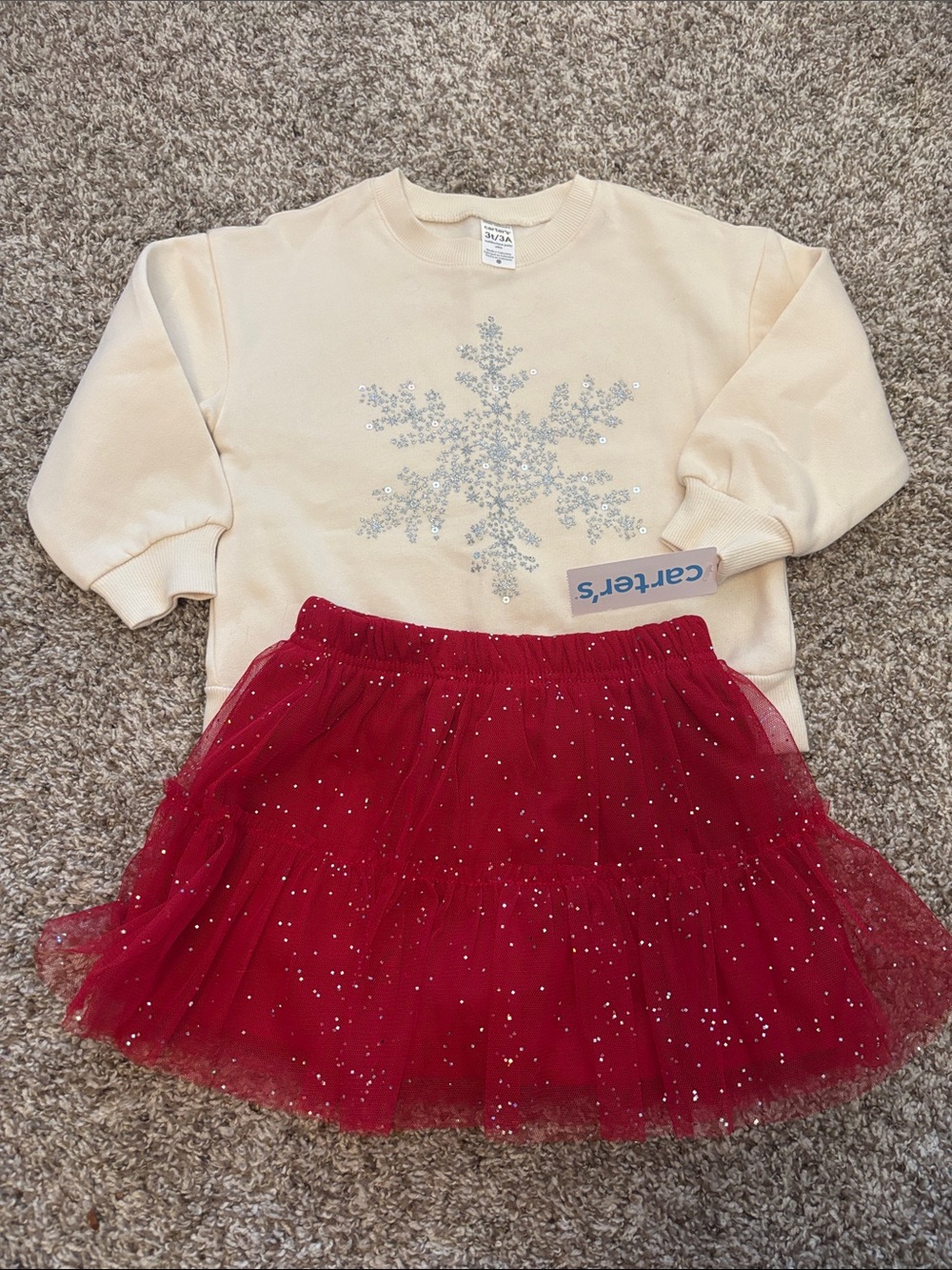 Carter's Holiday Outfit sweatshirt and tutu